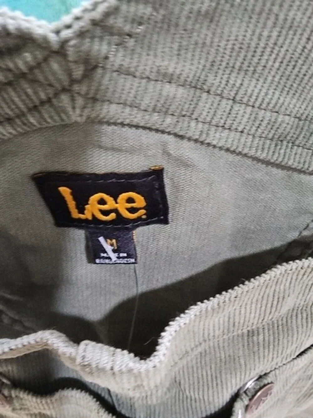 Lee Women's Olive Green Corduroy Overalls with Adjustable Straps|| Size Medium - Picture 2 of 2